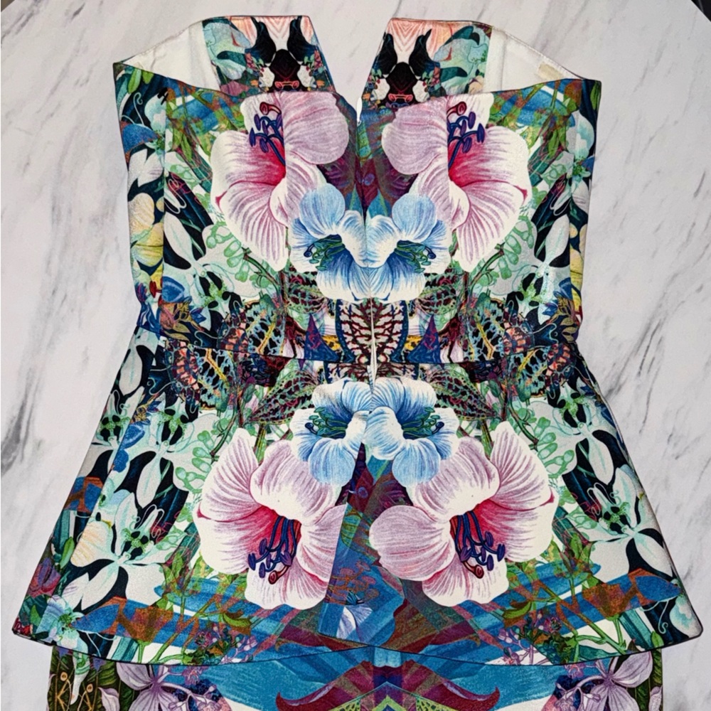 Floral and Abstract Patterned Dress